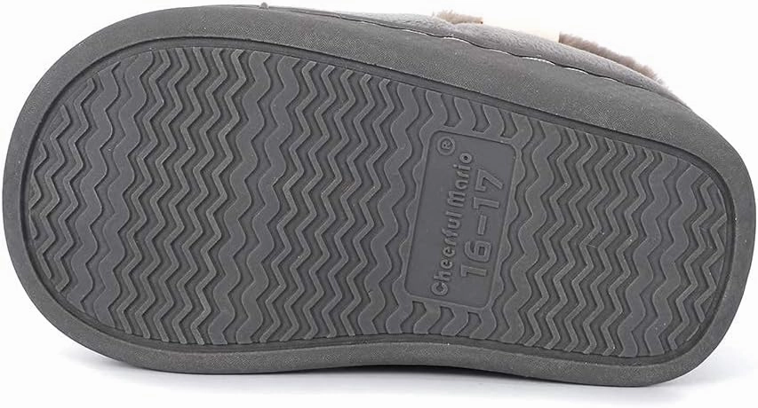 ESTAMICO Girls Cute Cartoon Slippers with Memory Foam Kids Plush Warm Winter House Shoes