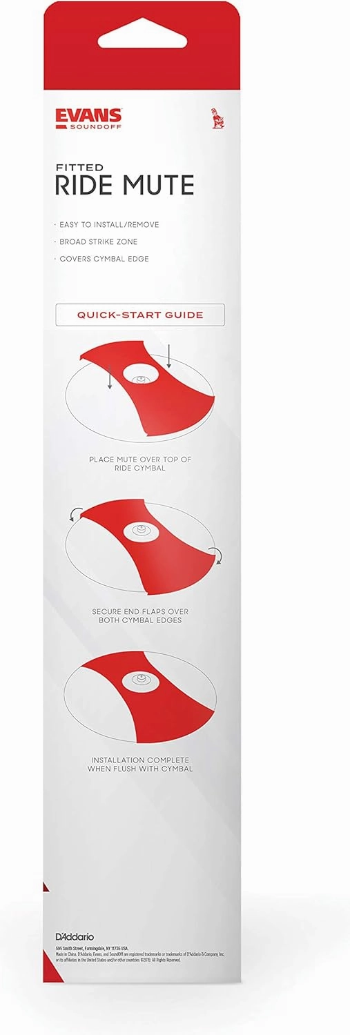 Evans Soundoff Drum Mute Pads - Drum Pads for Acoustic Drum Sets - Drum Mutes Pack - For Ride Cymbals - Great for Silencing Drum Kits to Practice - Fits 22" Ride