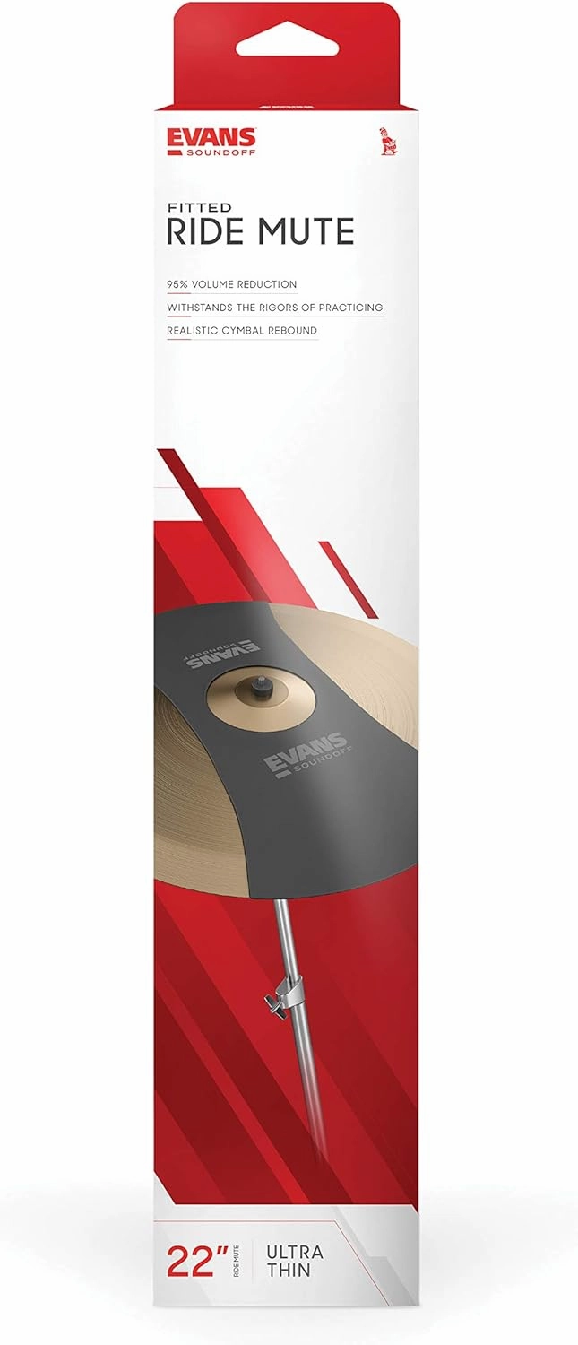 Evans Soundoff Drum Mute Pads - Drum Pads for Acoustic Drum Sets - Drum Mutes Pack - For Ride Cymbals - Great for Silencing Drum Kits to Practice - Fits 22" Ride