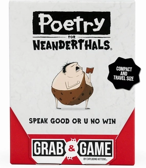 Exploding Kittens Poetry for Neanderthals Grab & Game 2  Players - Ages 7  - 10 Minutes to Play - Travel Sized Word Guessing Game - Ideal for Party, Family, Kids & Adults