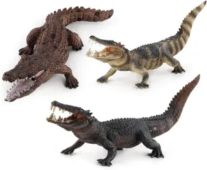 Fantarea 3 PCS Simulation Realistic Wild Life Jungle Animal Figures Model Figurines Crocodile Alligator Party Favors Desktop Decoration Playset Toys for 5 6 7 8 Years Boys Girls Toddler
