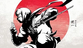 Fantasy North - Kenichi - Shadow Clan Ninja - TCG Trading Card Game Playmat and Mouse Pad - 24 x 14 inches - Perfect for Magic MTG Commander Pokemon Yugioh and Other Card Games