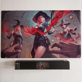 Fantasy North - The Witching Hour - TCG Trading Card Game Playmat and Mouse Pad - 24 x 14 inches - Perfect for Magic MTG Commander Pokemon Yugioh and Other Card Games