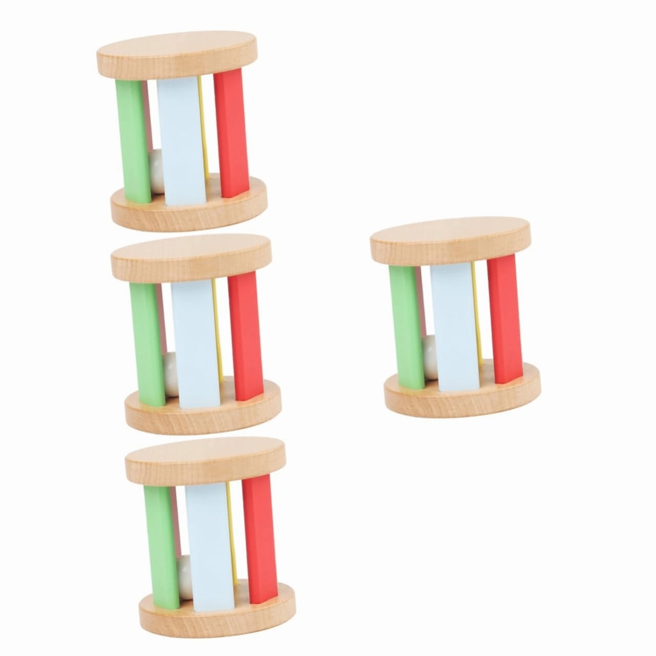 FAVOMOTO Wooden Rattle for Educational Music Roller Early Learning Grasping Instrument Compact Portable Design Sensory Plaything for Development
