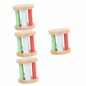 FAVOMOTO Wooden Rattle for Educational Music Roller Early Learning Grasping Instrument Compact Portable Design Sensory Plaything for Development