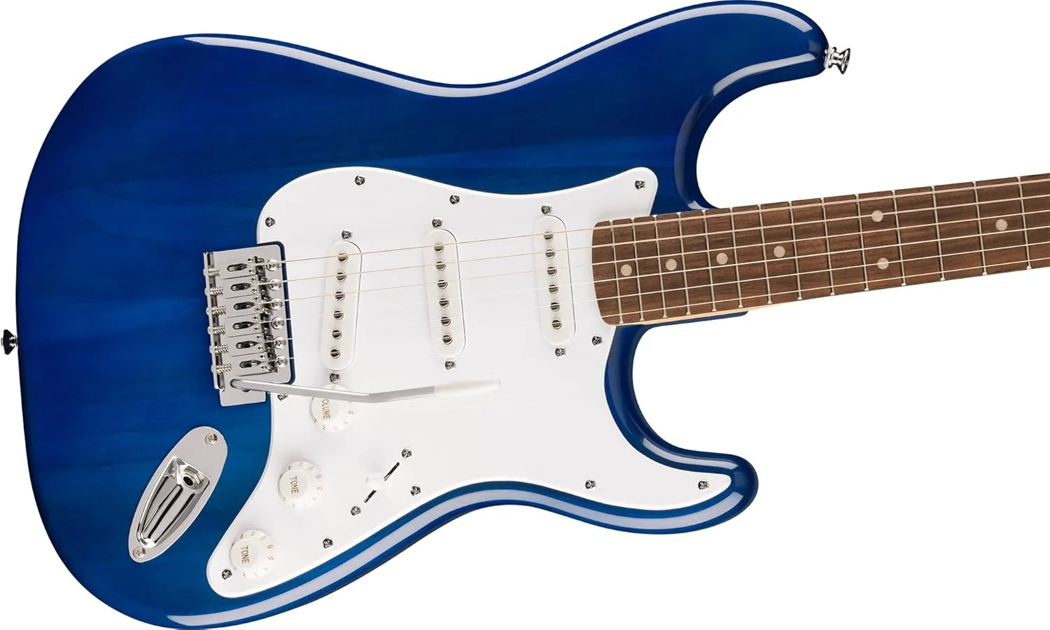 Fender Squier Sonic Stratocaster - Sapphire Blue Transparent Bundle with Frontman 10g Amp, Gig Bag, Cable, Strap, Tuner, Fender Play, Picks, Austin Bazaar Guitar DVD