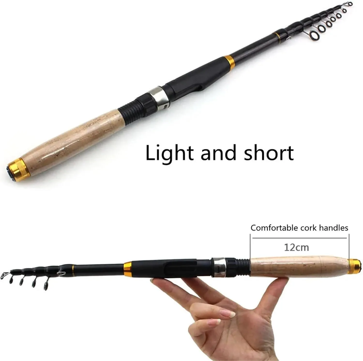 Fishing Rod 1.8m-3.0m Multifunction Spinning Rod Carbon Fishing Fish Pole Telescopic Travel Fishing Rod Ultrashort Fishing Tackle