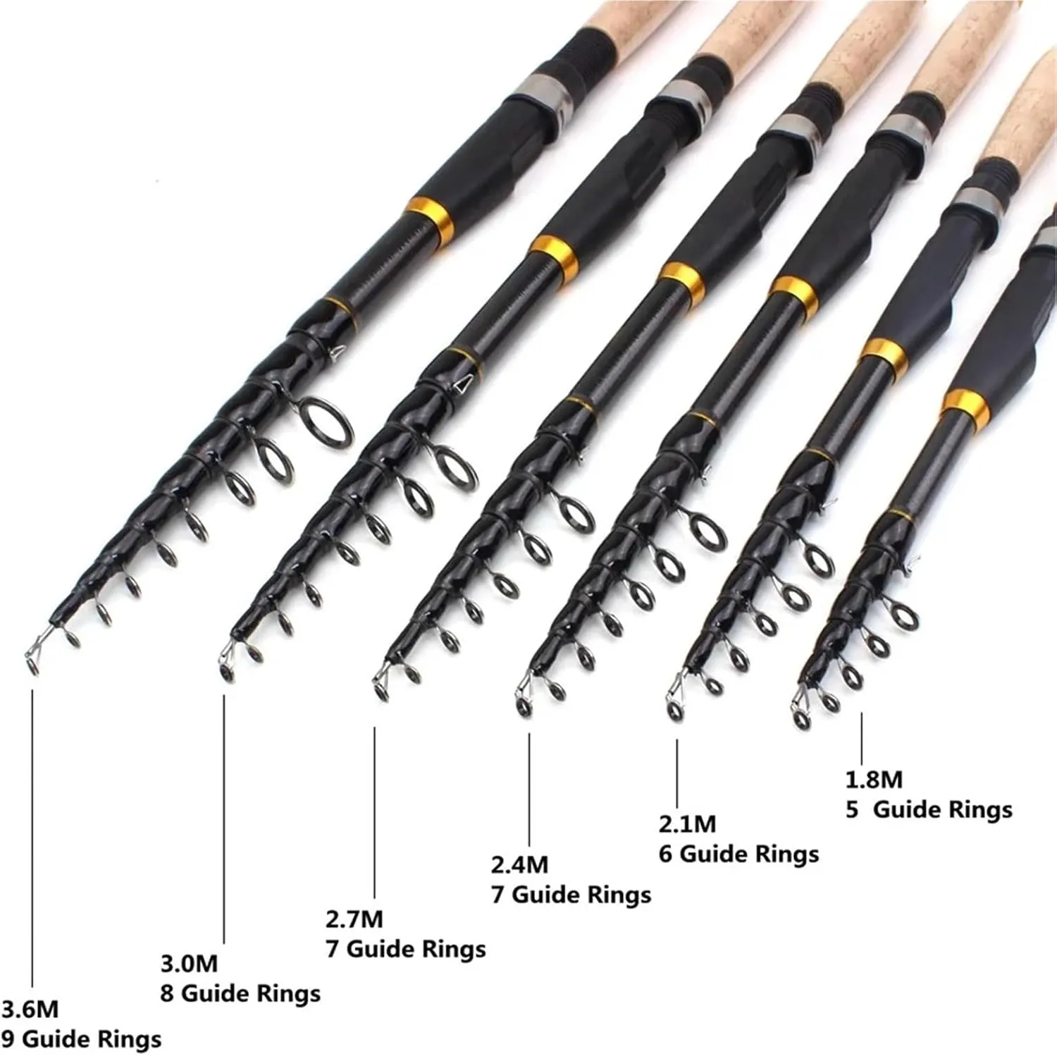 Fishing Rod 1.8m-3.0m Multifunction Spinning Rod Carbon Fishing Fish Pole Telescopic Travel Fishing Rod Ultrashort Fishing Tackle