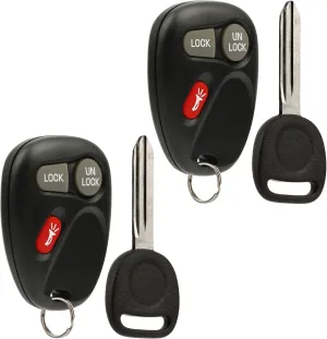 fits 2001 2002 Key Fob Remote Cadillac Escalade / Chevy Avalanche S10 Silverado Suburban Tahoe / GMC Sierra Sonoma Yukon (15042968), Set of 2