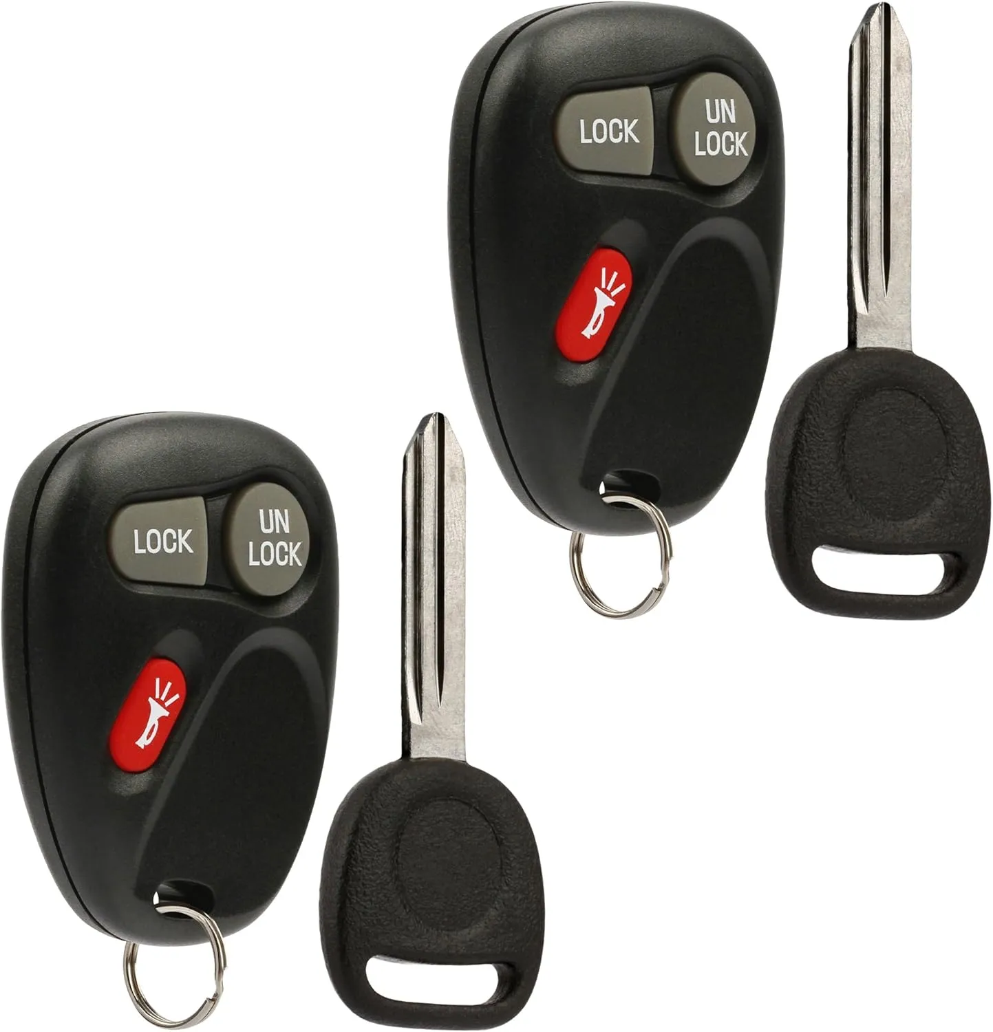 fits 2001 2002 Key Fob Remote Cadillac Escalade / Chevy Avalanche S10 Silverado Suburban Tahoe / GMC Sierra Sonoma Yukon (15042968), Set of 2