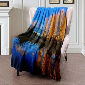 Fleece Plush Throw Blanket for WomenBeautiful Scenery Morning Clear Prairie Reflections Nature Parks Canada Reflection Trees Outdoor Blanket Soft Fuzzy Bed Blanket for Couch Sofa 40 x 50 Inches