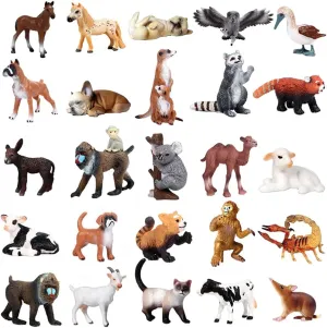 FLORMOON Animal Figures 25pcs Realistic Small Animal Toy Action Model Science Project, Learning Educational Toys, Birthday Gift, Cake Topper for Kids