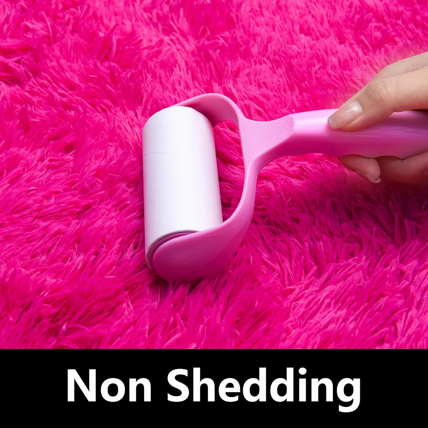 Fluffy Rug Washable 4x6 Feet, Hot Pink Fuzzy Rugs for Bedroom Girls, Flame Retardant Plush Shaggy Rug Home Decor
