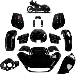 For Vivid Black Special, HR3 Color-Matched Fairing Bodywork Kit Fits for 2015-later Harley Road Glide Special FLTRXS, Stretched Saddlebags Gas Tank Inner&Outer Fairing Fender