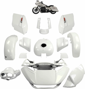 For Bonneville Salt Pearl, HR3 Color-Matched Fairing Bodywork Kit Fits for 2015-later Harley Road Glide Special FLTRXS, Stretched Saddlebags Gas Tank Inner&Outer Fairing Fender