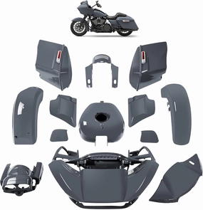 For Gunship Gray, HR3 Color-Matched Fairing Bodywork Kit Fits for 2015-later Harley Road Glide Special FLTRXS, Stretched Saddlebags Gas Tank Inner&Outer Fairing Fender