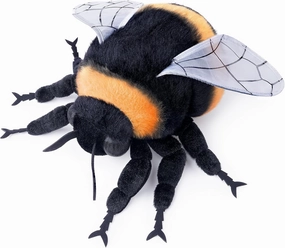 FRANKIEZHOU Realistic Bombus Plush Animal - Black 8 Inch,Bee Plush Toy, Beautiful Bumblebee Toy for Kids, Home Decor, Cuddle Toy