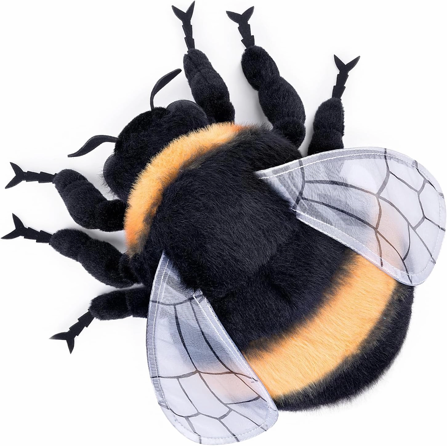 FRANKIEZHOU Realistic Bombus Plush Animal - Black 8 Inch,Bee Plush Toy, Beautiful Bumblebee Toy for Kids, Home Decor, Cuddle Toy
