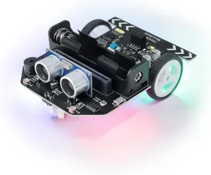 Freenove Micro:Rover Kit for BBC micro:bit (Not Included, Works with V1 & V2), Obstacle Avoidance, Light-tracing, Line-tracking, Remote Control, Playing Melody, Colorful lights, Blocks and Python Code