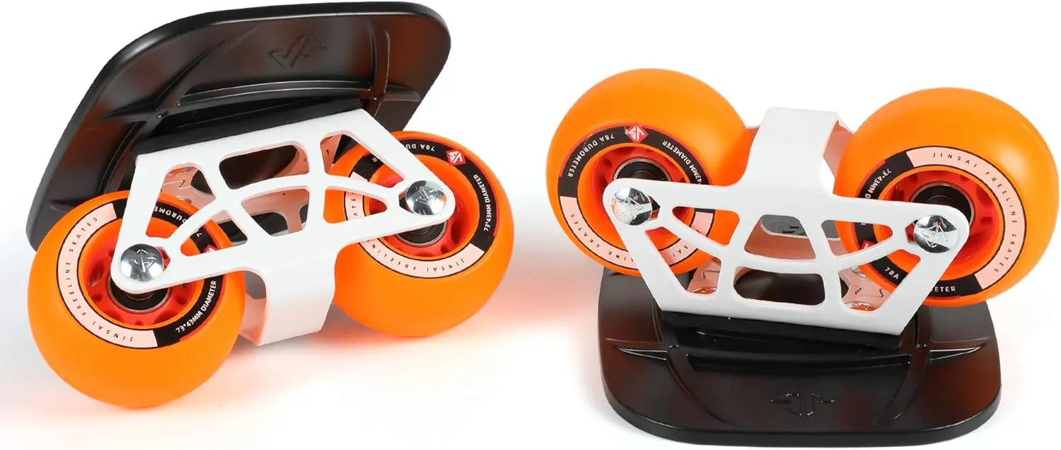 FreeSkates Portable Roller Road Drift Skates Plate, with Aluminum Alloy Deck Non-Slip, Board Split Skateboard with PU Wheels High-end Bearings (Orange)