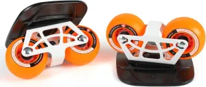 FreeSkates Portable Roller Road Drift Skates Plate, with Aluminum Alloy Deck Non-Slip, Board Split Skateboard with PU Wheels High-end Bearings (Orange)