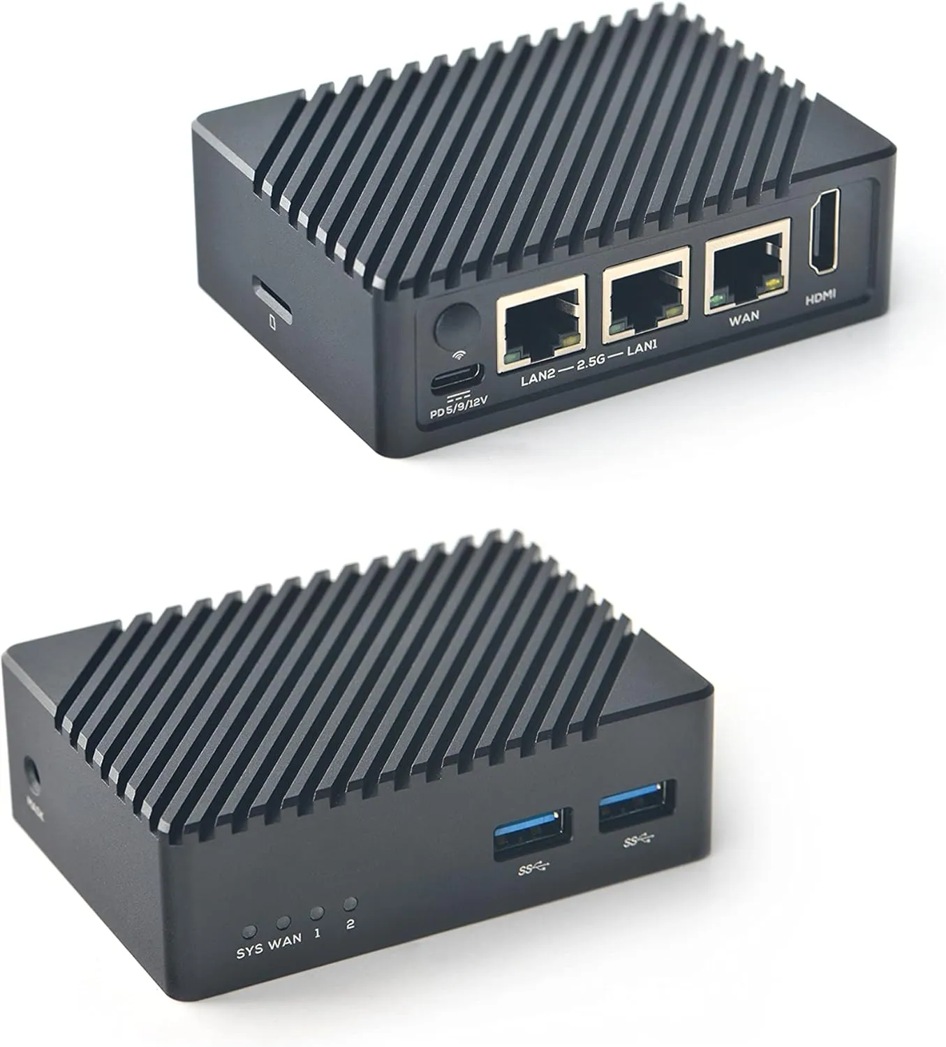 FriendlyElec Nanopi R5S Mini Router OpenWRT with Three Gbps Ethernet Ports LPDDR4X 4GB RAM Based in RK3568 Soc for IOT NAS Smart Home Gateway Support Linux Ubuntu (with CNC Metal Case)