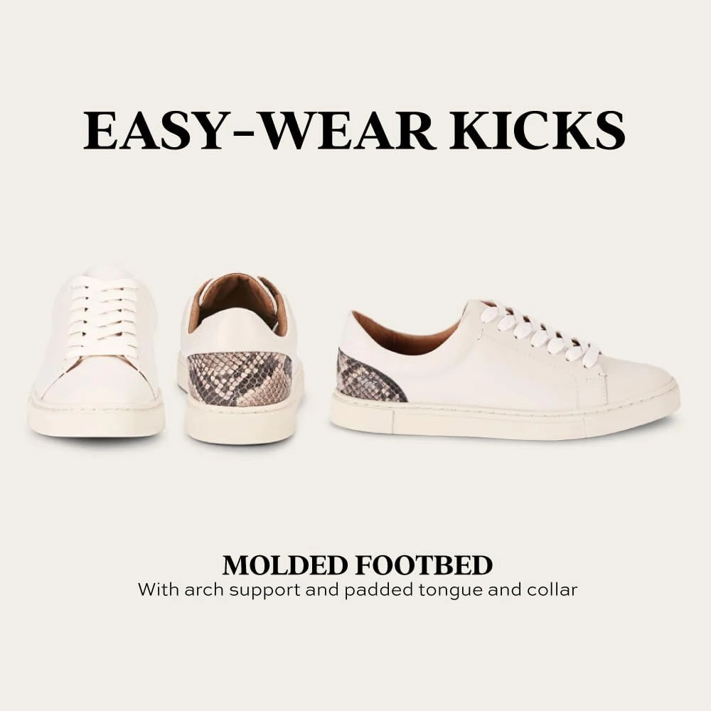 Frye Ivy Low Lace Sneakers for Women Crafted from Soft, Vintage Italian Leather with Removable Molded Footbed, Leather Lining, and Contrast White Rubber Outsoles