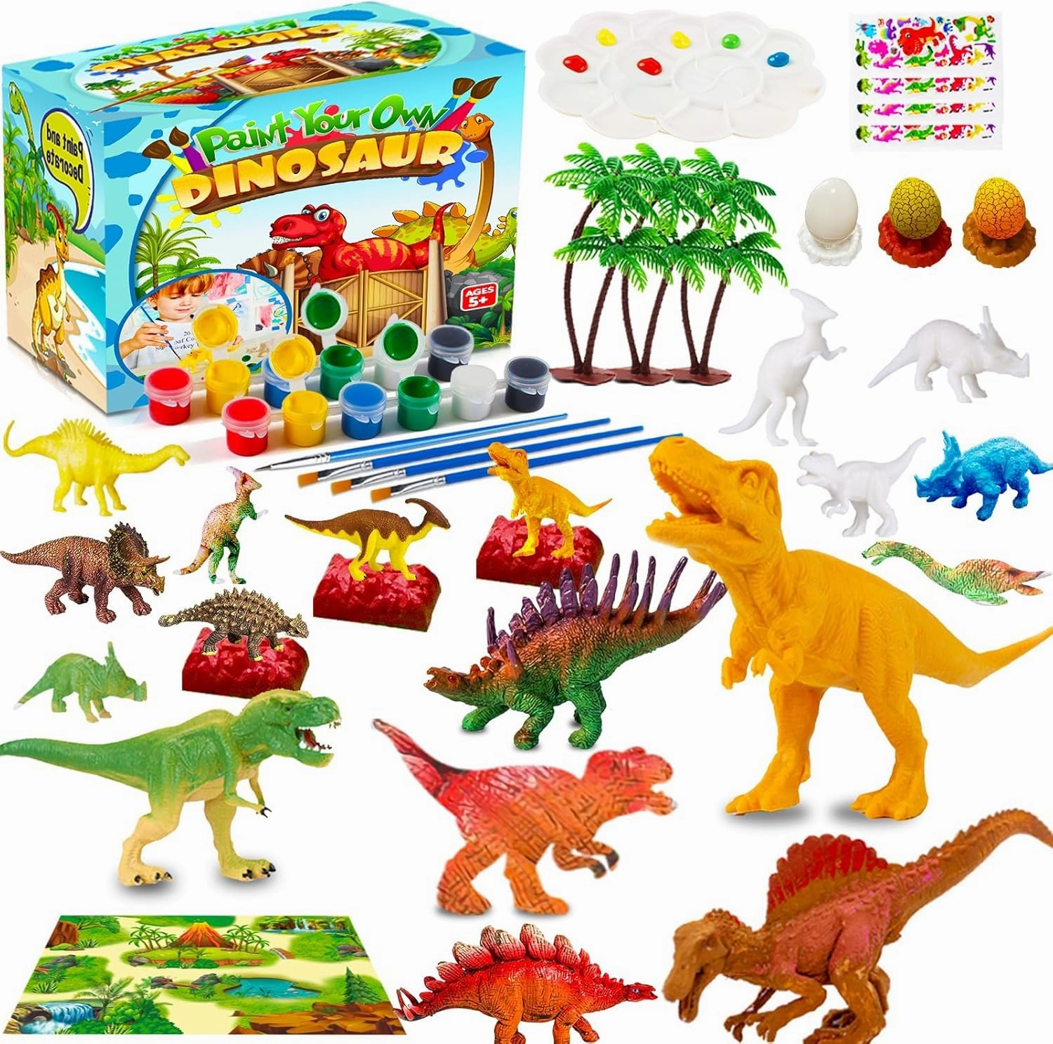 FUNZBO Dinosaur Painting Kits for Kids, Arts and Crafts Supplies Set for Kids, Toys for 3 4 5 6 7 8 9 10 11 12 Years Old Toddlers Boys Easter Gifts