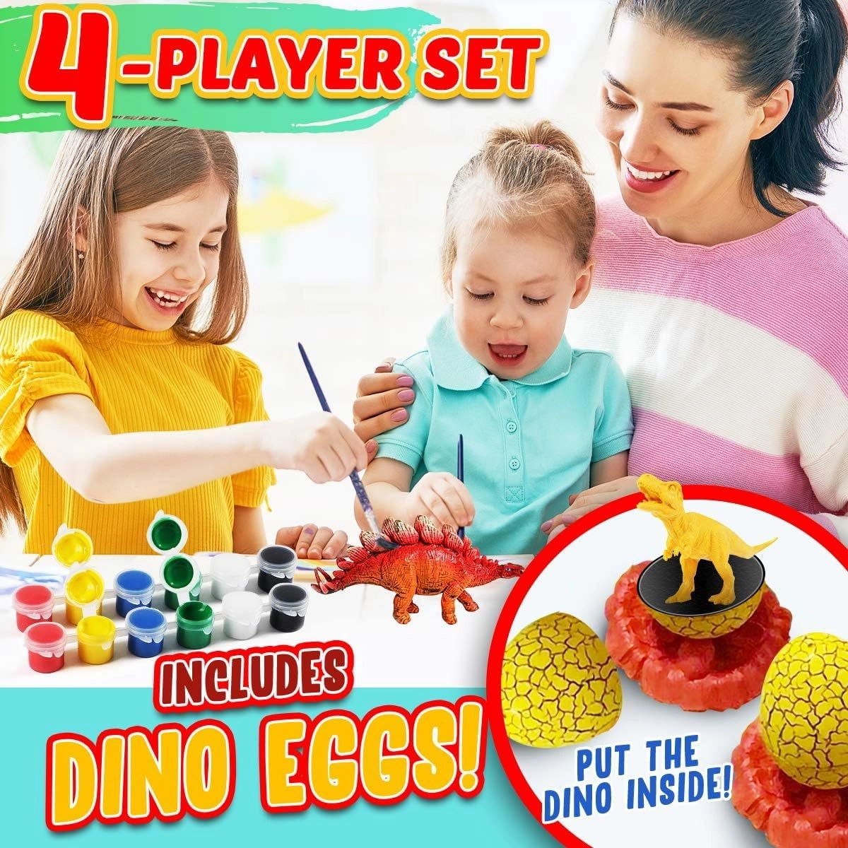 FUNZBO Dinosaur Painting Kits for Kids, Arts and Crafts Supplies Set for Kids, Toys for 3 4 5 6 7 8 9 10 11 12 Years Old Toddlers Boys Easter Gifts