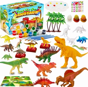 FUNZBO Dinosaur Painting Kits for Kids, Arts and Crafts Supplies Set for Kids, Toys for 3 4 5 6 7 8 9 10 11 12 Years Old Toddlers Boys Easter Gifts