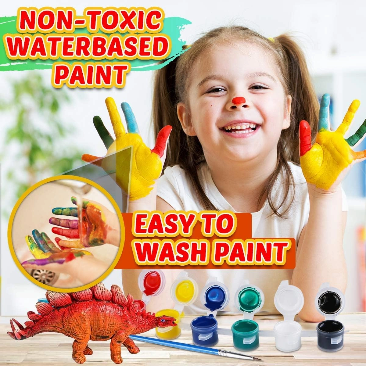 FUNZBO Dinosaur Painting Kits for Kids, Arts and Crafts Supplies Set for Kids, Toys for 3 4 5 6 7 8 9 10 11 12 Years Old Toddlers Boys Easter Gifts