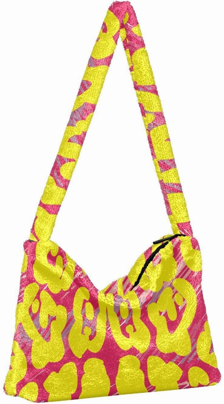 Fuzzy Tote Bag Fluffy Shoulder Bag Women Furry Purse Cute Plush Bag Ladies Ladies Pursesfor Autumn and Winter Multicolor 1