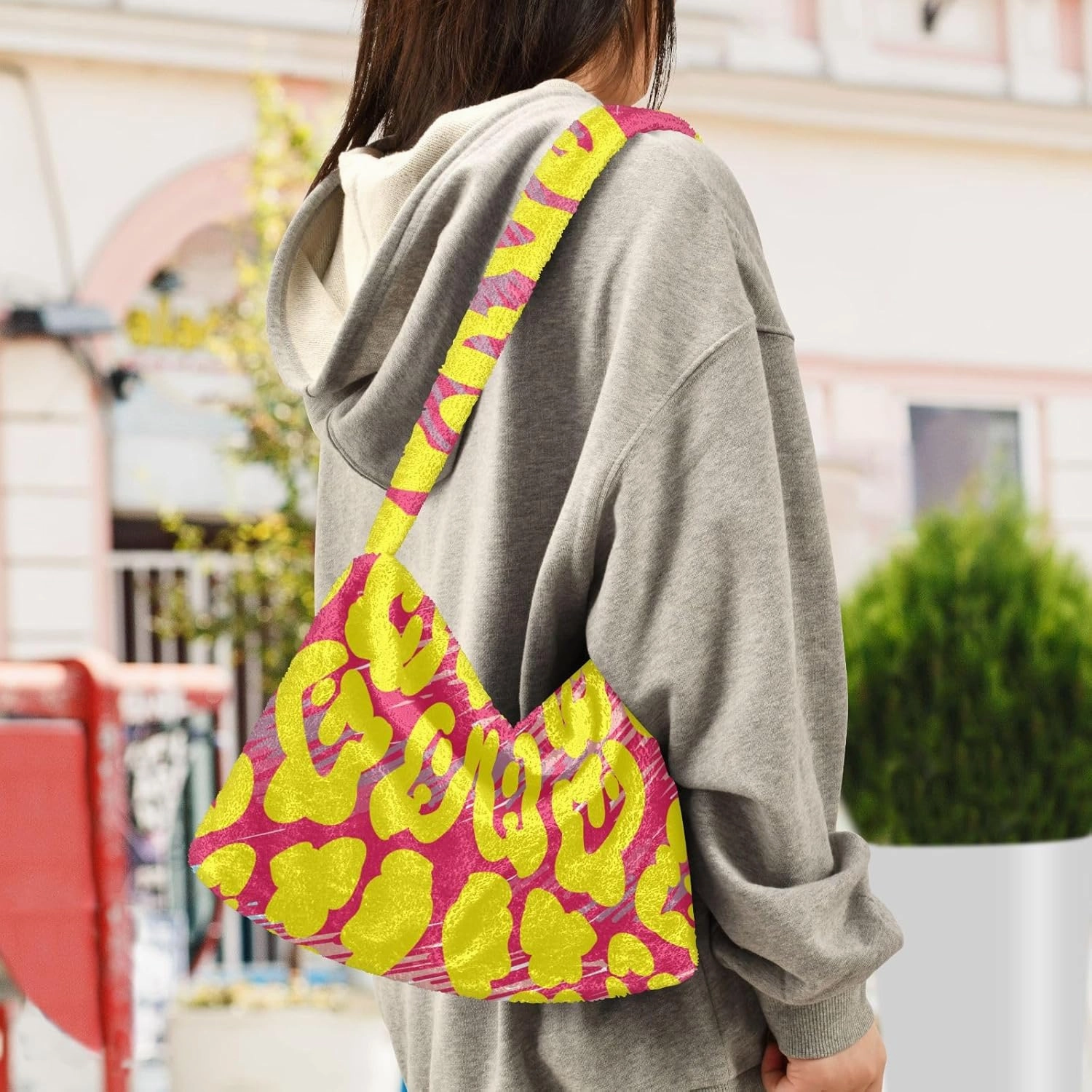 Fuzzy Tote Bag Fluffy Shoulder Bag Women Furry Purse Cute Plush Bag Ladies Ladies Pursesfor Autumn and Winter Multicolor 1