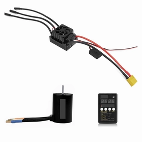 G2 50A/60A ESC 2-3S 6V/3A BEC Waterproof 3650 Brushless Sensorless Motor Combo for 1/10th RC Car RTR Truck Buggy(60A 3650 4350KV LED)