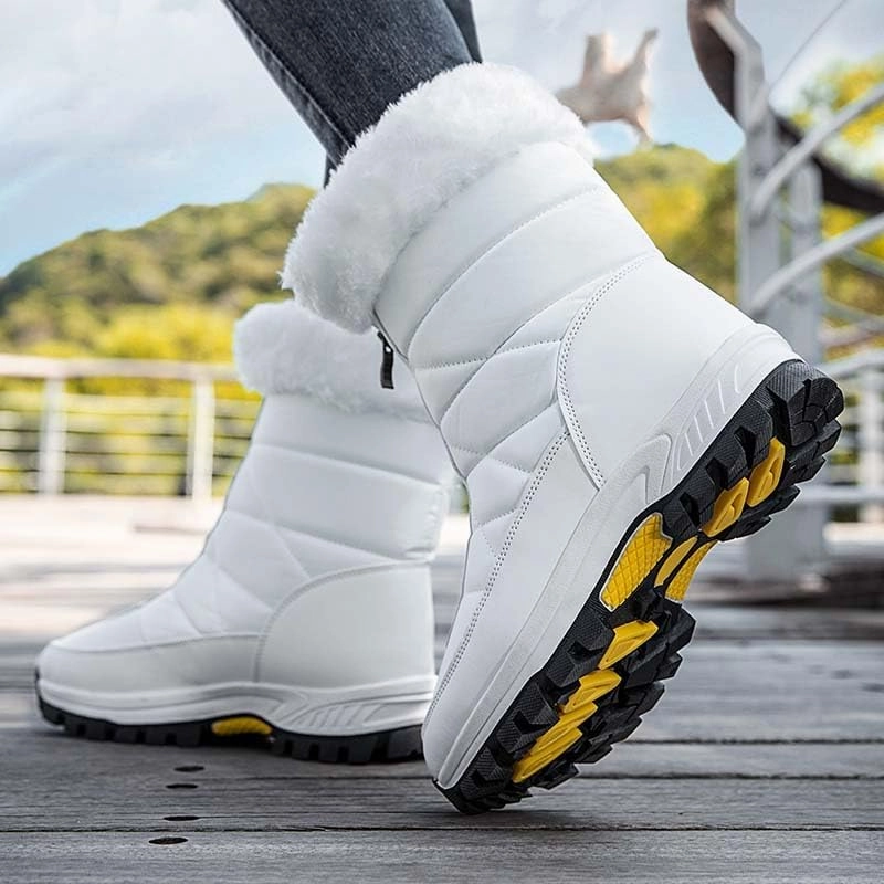 GEXECEUSS Womens Comfortable Snow Boots for Walking: Anti-Slip Mid-Calf Winter Boots - Durable Faux Fur Lined Booties for Women