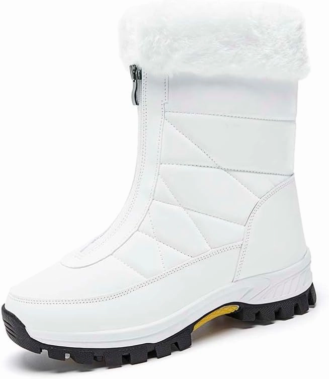 GEXECEUSS Womens Comfortable Snow Boots for Walking: Anti-Slip Mid-Calf Winter Boots - Durable Faux Fur Lined Booties for Women