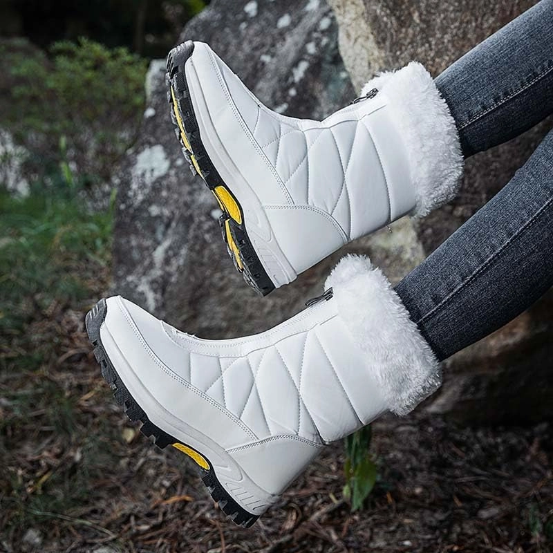 GEXECEUSS Womens Comfortable Snow Boots for Walking: Anti-Slip Mid-Calf Winter Boots - Durable Faux Fur Lined Booties for Women