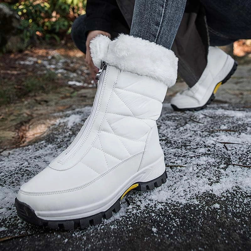 GEXECEUSS Womens Comfortable Snow Boots for Walking: Anti-Slip Mid-Calf Winter Boots - Durable Faux Fur Lined Booties for Women