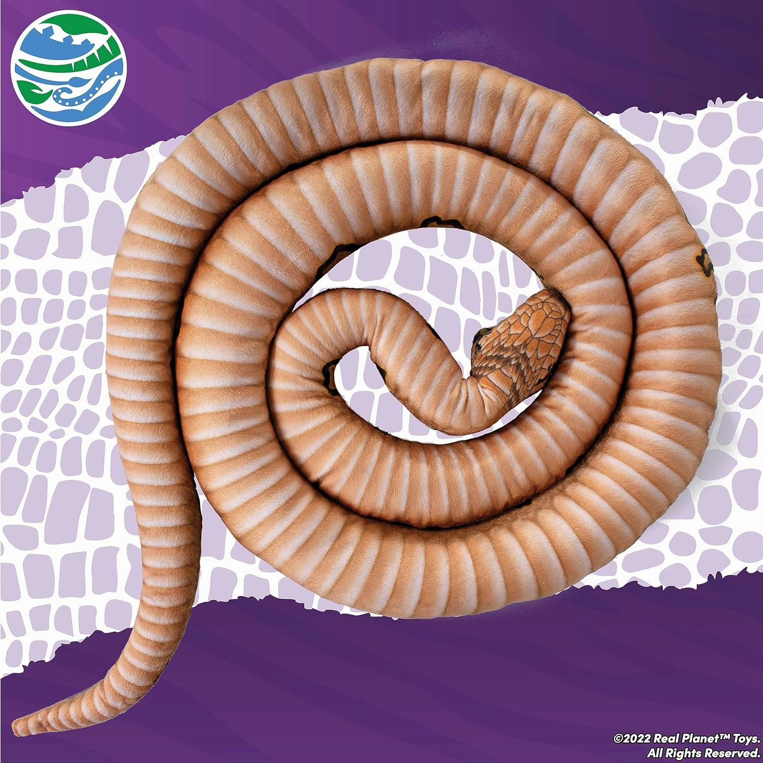 Giant Brown Python Stuffed Animal, 79" Plush Toy, Snake Plush, Kids Gift