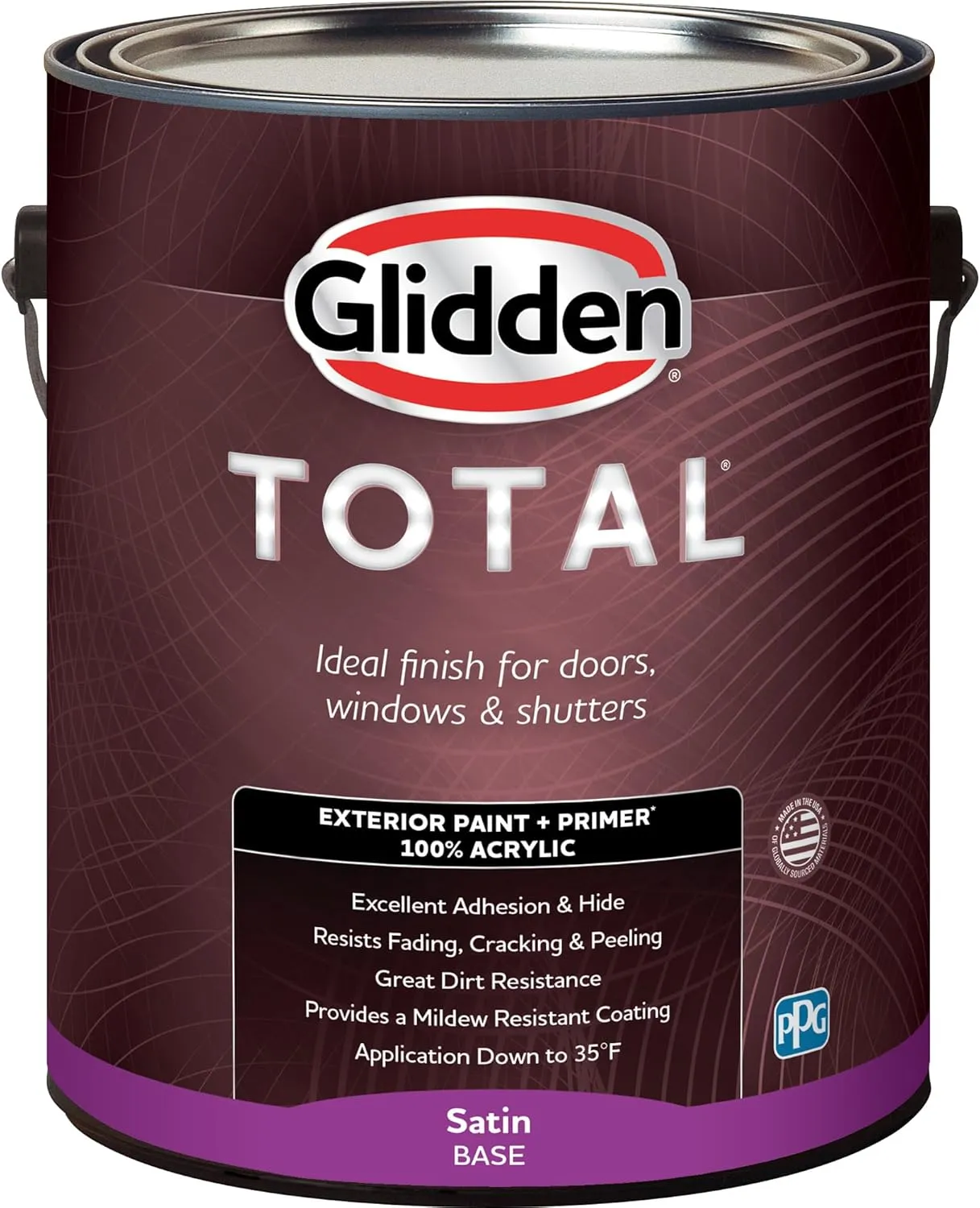 Glidden Total 1 gal. Honey Bunny/Yellow Satin Exterior Paint with Primer