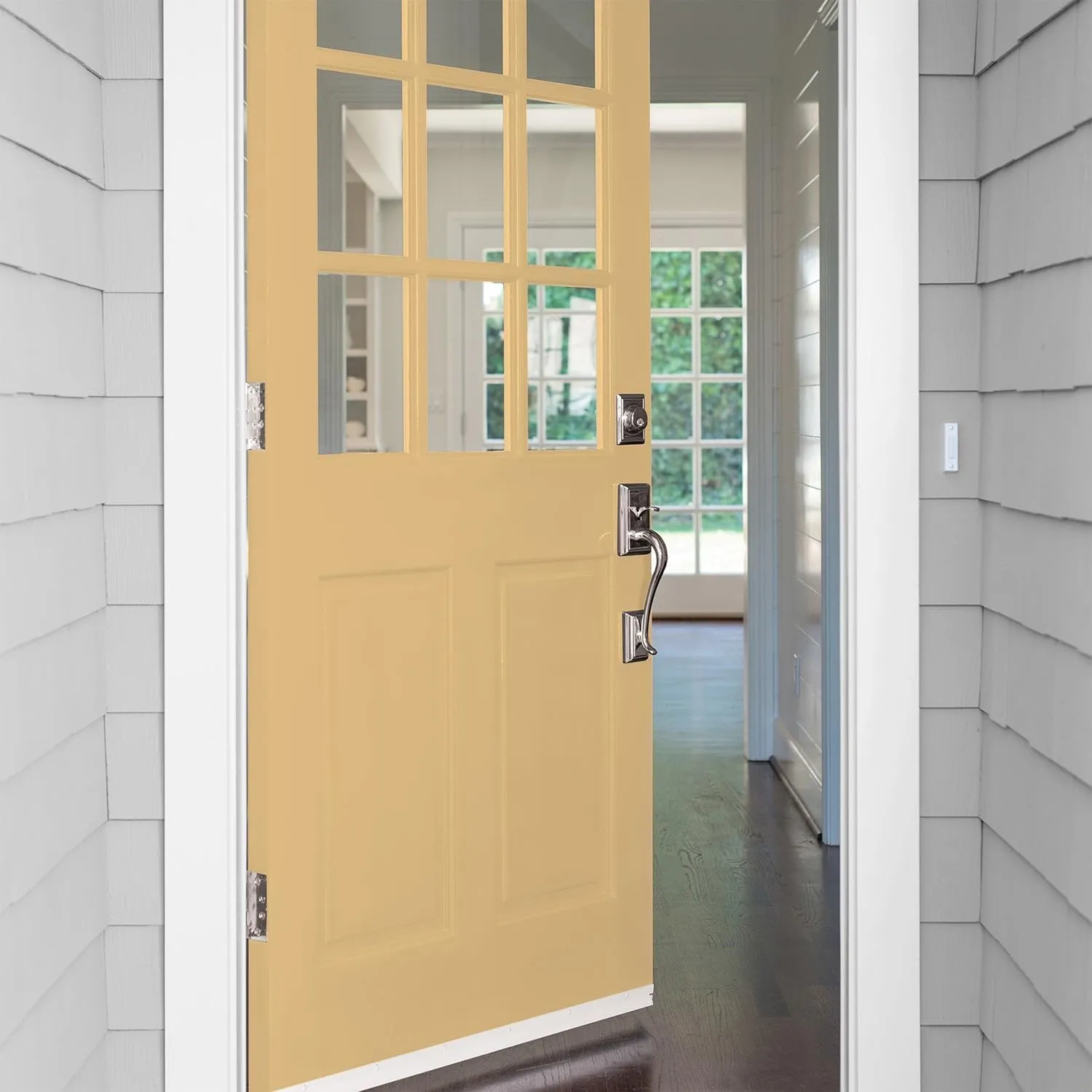 Glidden Total 1 gal. Honey Bunny/Yellow Satin Exterior Paint with Primer