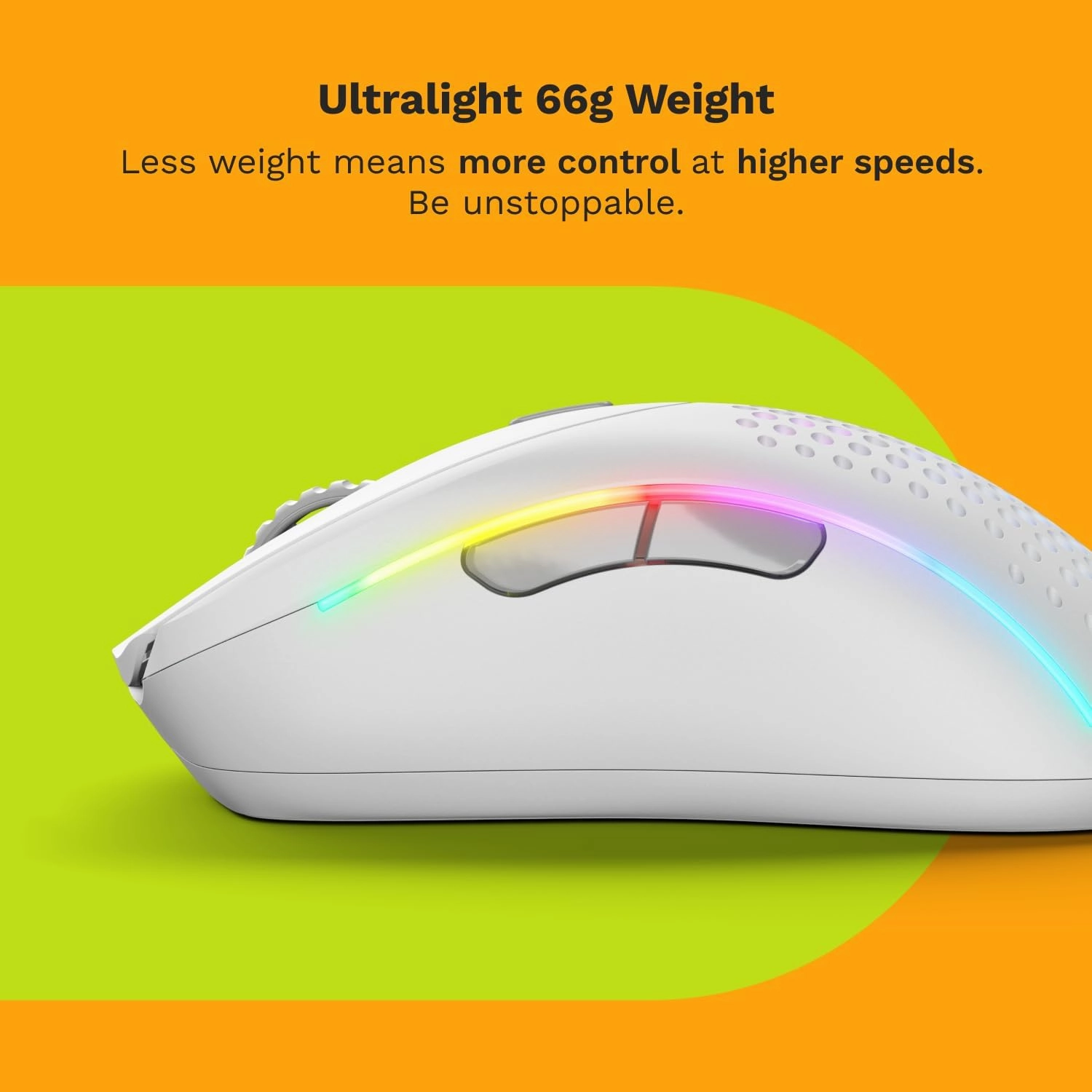 Glorious Gaming - Model D 2 Wireless Ergonomic Mouse, Superlight 66g, up to 210 hr Battery Life, 26K Optical Sensor, 6 Programmable Buttons, 80 Million Clicks, FPS, MMO, MOBA, Battle Royale (White)