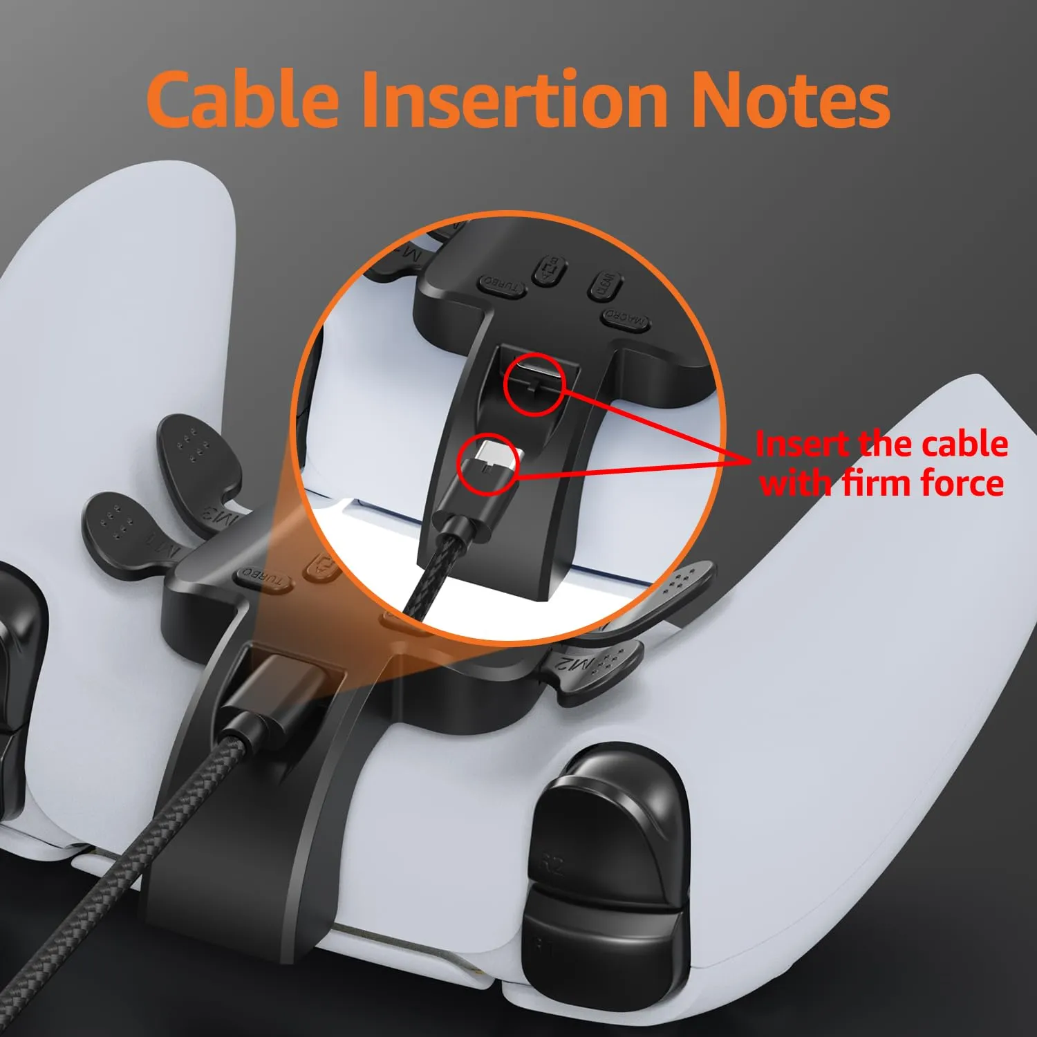 GMVOX Plug and Play Back Paddles for PS-5 Controller, 4-Button Back Button Attachment with Programmable, Turbo, Key Mapping Functions, Compatible with PS5 Console, PC, Mac, Android TV(Black)