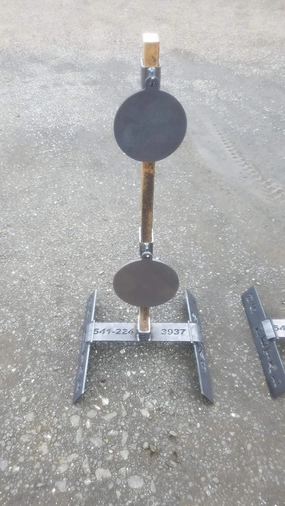 Gong Target Stand (Bolt Base) W/2 New Adjustable Hangers & 1-6, 1-12 Inch Gongs