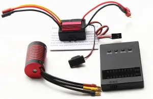 GoolRC Waterproof 2838 5800KV Brushless Motor & 35A Brushless ESC & Programming Card Replacement for 1/14 1/16 SCY HSP Trax4 HPI Remote Control Car Truck
