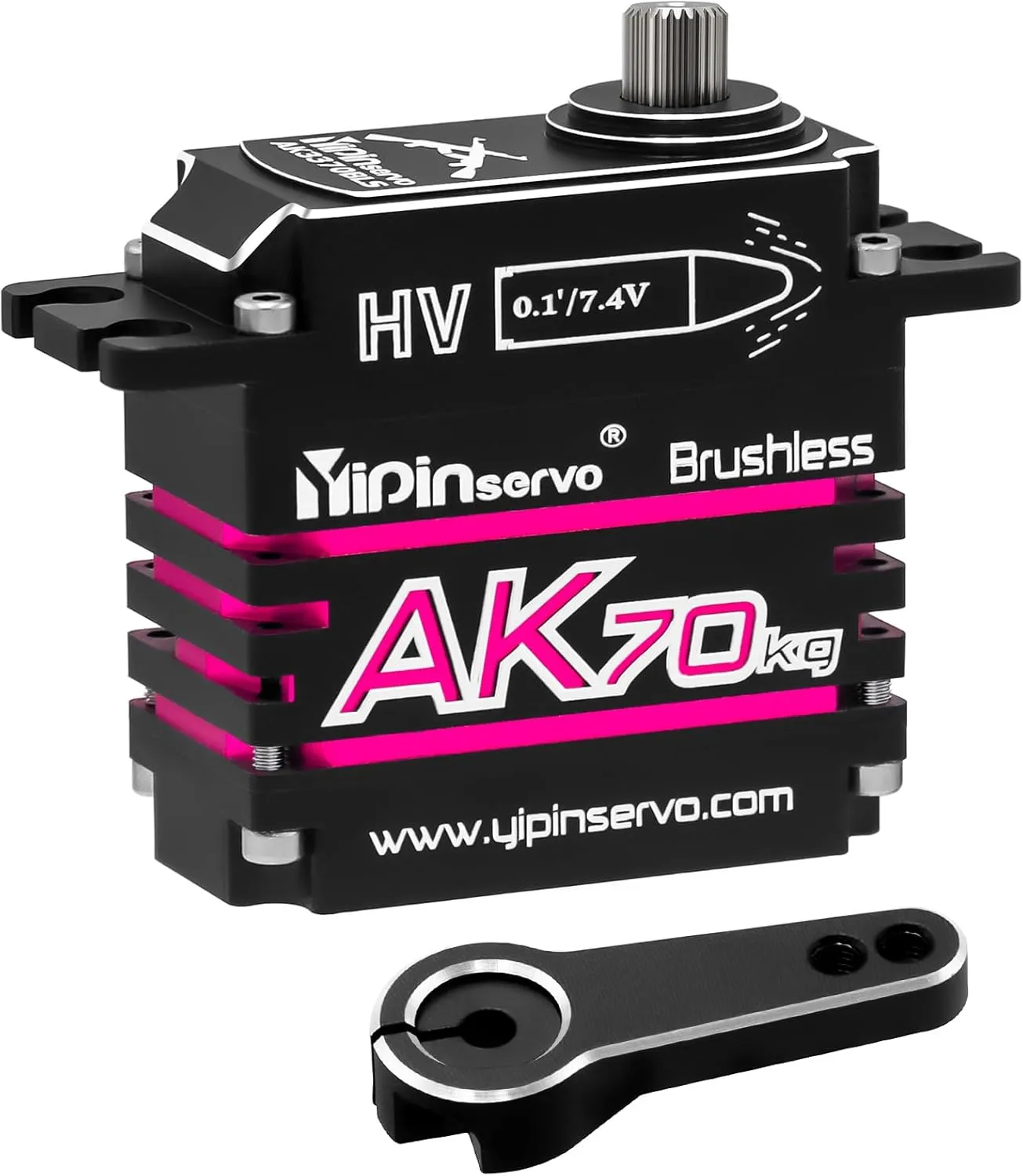 GOUPRC AK 70kg Aluminium Brushless Servo for 1/8 1/10 1/12 RC Truck Car Crawler Boat Robot, 8.4V Oblique Gear High Torque Steering Servo