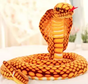 GracesDawn Snake Stuffed Animals, Large Cobra Plush Toys, high Imitation Cobra Soft Toys, Prop Animal Party Decorations, Children's Toy Gifts (Yellow 67 inches Long)