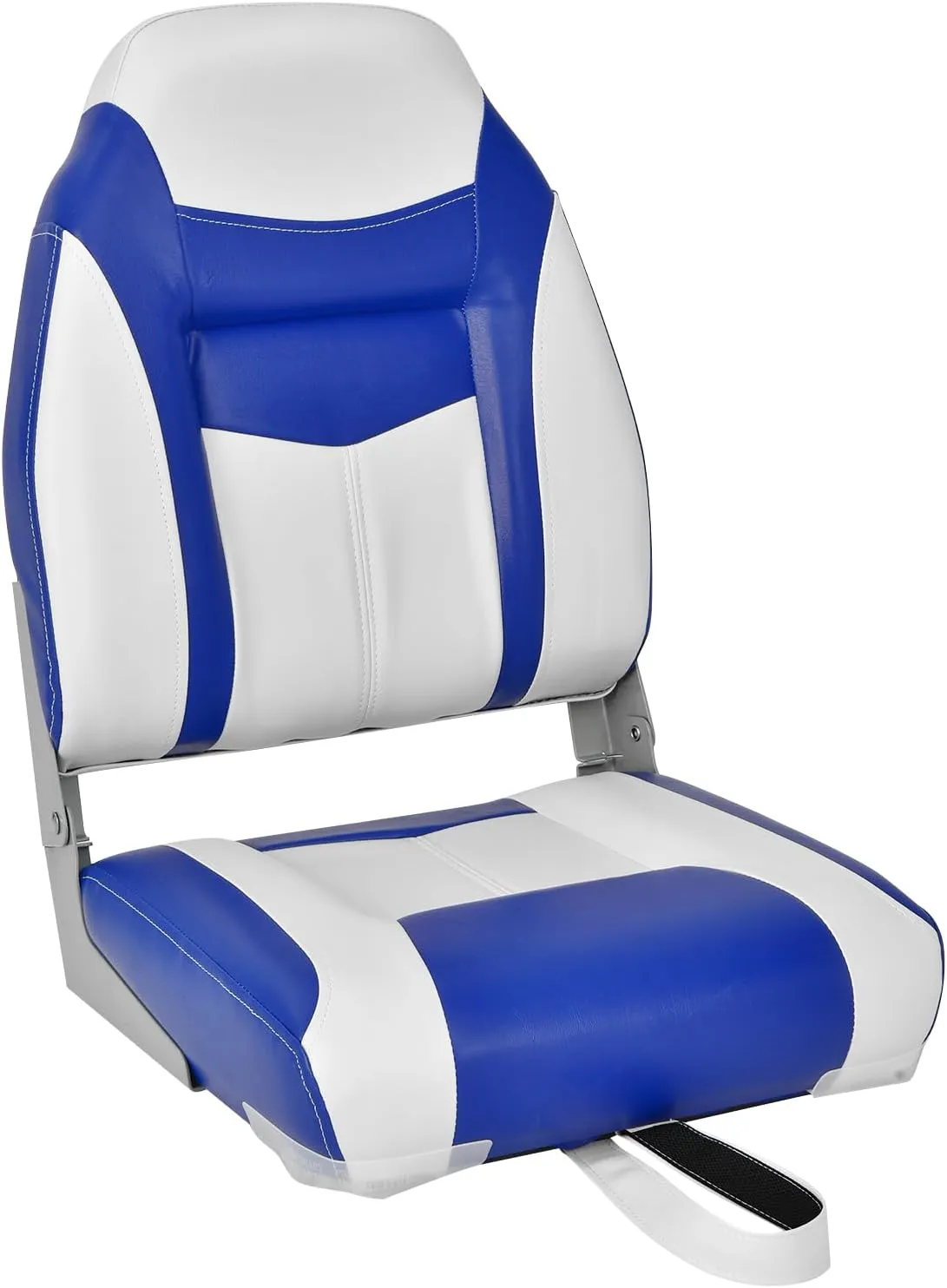 GYMAX Boat Seats, Folding High Back Boat Seats with Stainless Steel Screw Included, Fold-Down Boat Captain Chairs for Fishing Yachts