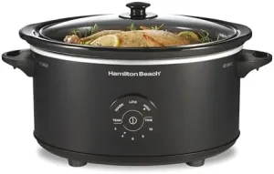Hamilton Beach 6 Quart Set & Forget Programmable Slow Cooker, 15 Cooking Options With 5 Time and 3 Heat Options, Large Dishwasher Safe Stoneware Crock and Glass, Black (33762)