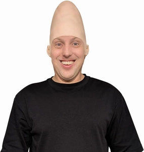 HandinHandCreations Alien Cone Bald Costume Wig - Funny Comedy Egg Shaped Head Props - Science Fiction